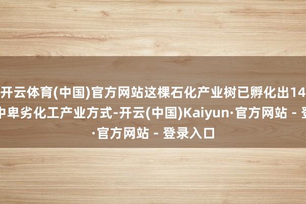 开云体育(中国)官方网站这棵石化产业树已孵化出14个石化中卑劣化工产业方式-开云(中国)Kaiyun·官方网站 - 登录入口