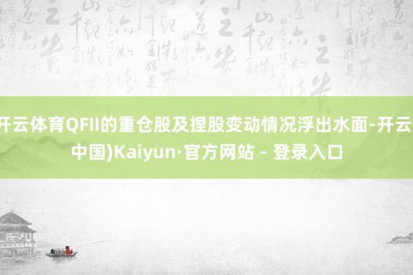 开云体育QFII的重仓股及捏股变动情况浮出水面-开云(中国)Kaiyun·官方网站 - 登录入口