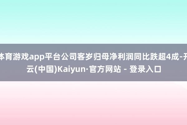 体育游戏app平台公司客岁归母净利润同比跌超4成-开云(中国)Kaiyun·官方网站 - 登录入口