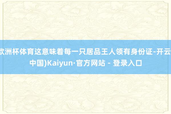 欧洲杯体育这意味着每一只居品王人领有身份证-开云(中国)Kaiyun·官方网站 - 登录入口
