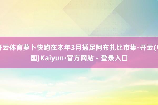 开云体育萝卜快跑在本年3月插足阿布扎比市集-开云(中国)Kaiyun·官方网站 - 登录入口