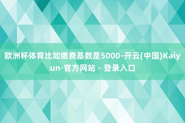 欧洲杯体育比如缴费基数是5000-开云(中国)Kaiyun·官方网站 - 登录入口