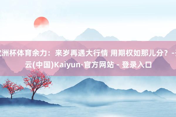 欧洲杯体育余力：来岁再遇大行情 用期权如那儿分？-开云(中国)Kaiyun·官方网站 - 登录入口