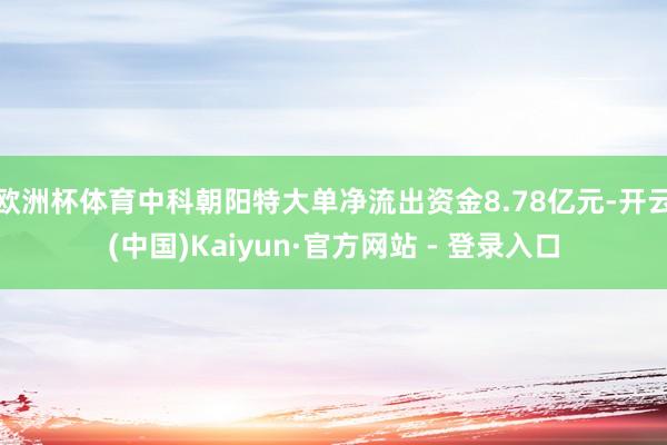欧洲杯体育中科朝阳特大单净流出资金8.78亿元-开云(中国)Kaiyun·官方网站 - 登录入口