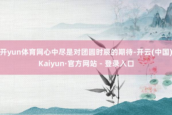 开yun体育网心中尽是对团圆时辰的期待-开云(中国)Kaiyun·官方网站 - 登录入口