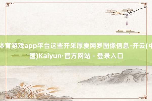 体育游戏app平台这些开采厚爱网罗图像信息-开云(中国)Kaiyun·官方网站 - 登录入口